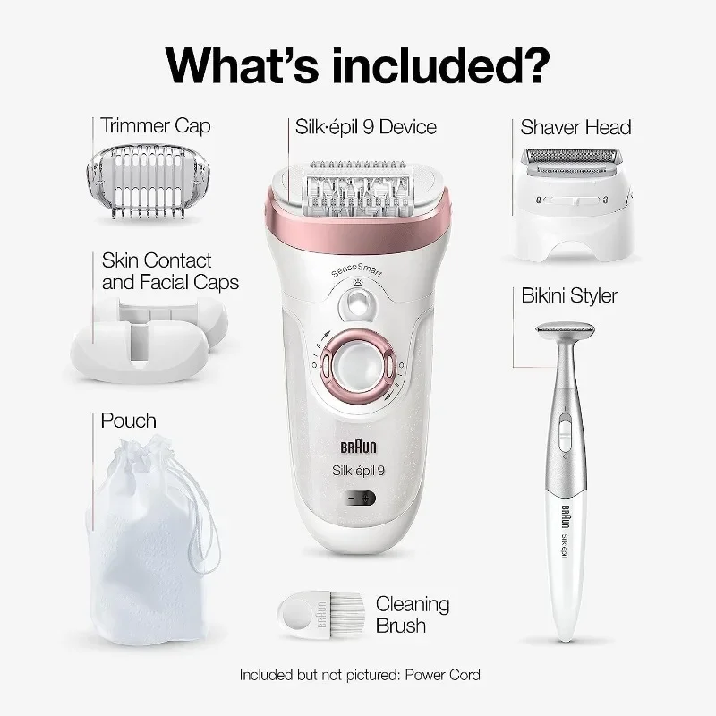 Braun Silk-épil 9 9-890, Facial Hair Removal for Women, Hair Removal Device, Bikini Trimmer, Womens Shaver Wet & Dry 2