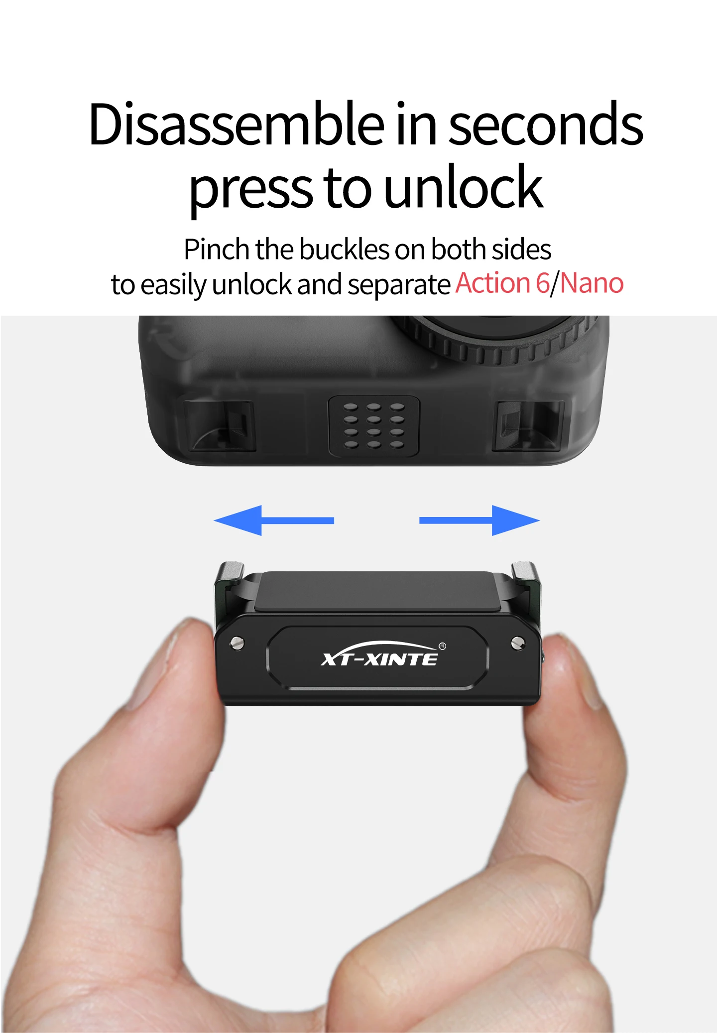 Für DJI Osmo Nano Kamera Magnetische Adapter Quick Release Adapter Verlängerung Halterung Basis Zubehör für DJI Action 6 – Detail 2