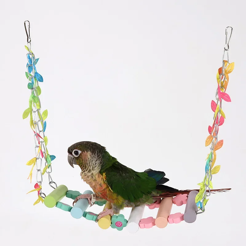Parrot toy swing bird toy Tiger skin peony mysterious phoenix parrot cage set hammock suspension bridge parrot toy bird toy bird swing toy
