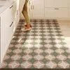 Kitchen Carpet Non-slip Large Pvc Waterproof Floor Mat Leather Oil-proof Foot Mats Black White Chessboard Home Decoration Rug 2