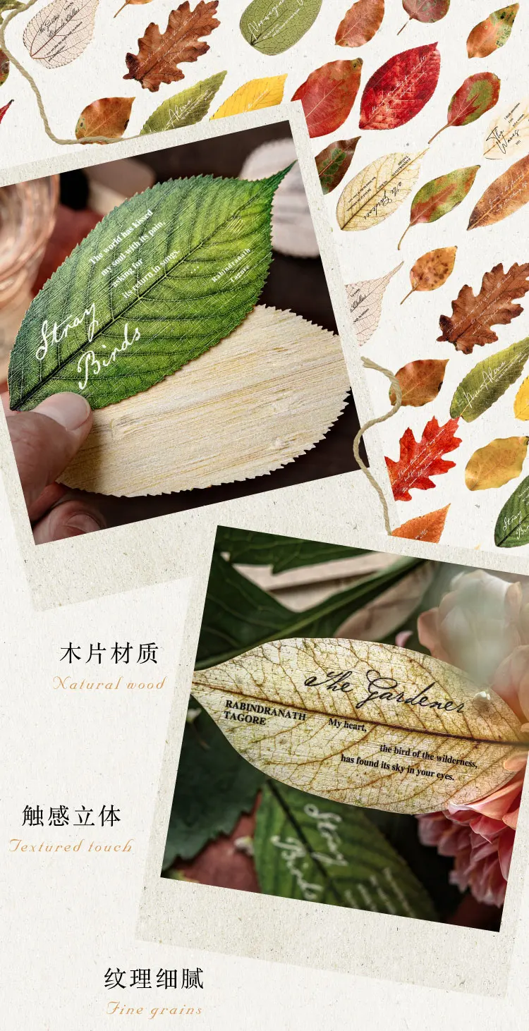 10 Blatt Vintage-Blatt-Holzmaterialpapier, Scrapbooking, DIY, Fotoalbum, Collage, Tagebuch, kreatives Briefpapier – Detail 4