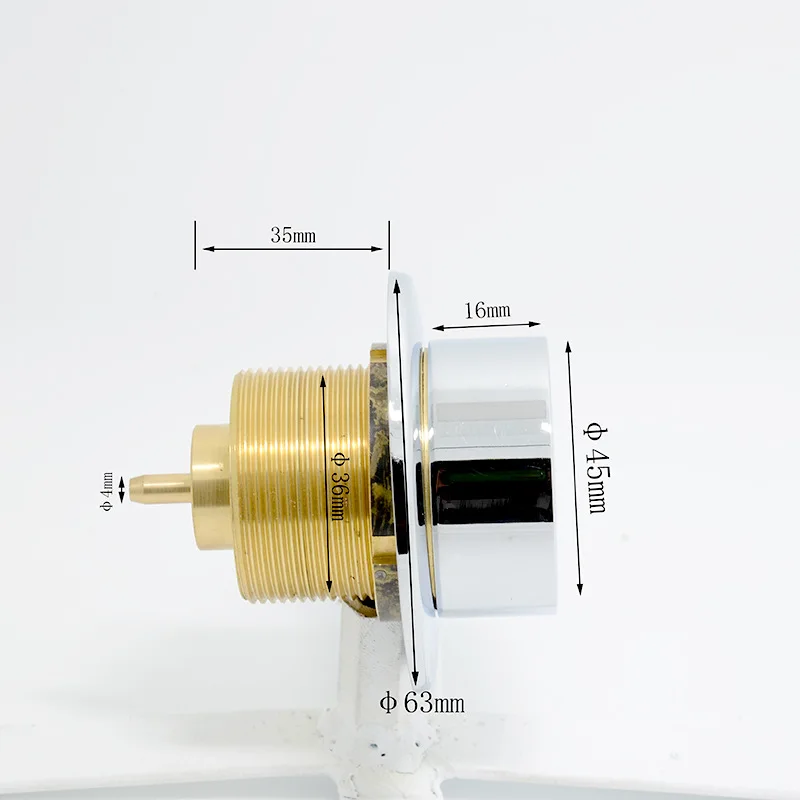 Single Hole Surfing Bathtub Brass Pneumatic Switch Start Button Processor Bathtub Accessories