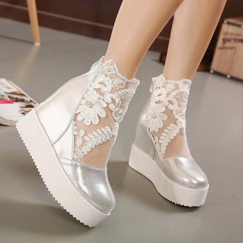 Fashion Platform Shoes for Women Summer Sexy Comfortable Outdoor Heels Women's Black Casual Hollow Out Breathable Shoes