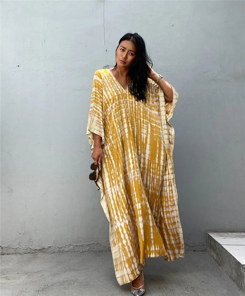 Fashion Casual Striped Print Long Dresses Women Bohemian V-neck Bat Sleeve Loose Slit Beach Dress Summer New Beachwear Vestidos 119 Fashion Casual Striped Print Long Dresses Women Bohemian V-neck Bat Sleeve Loose Slit Beach Dress Summer New Beachwear Vestidos