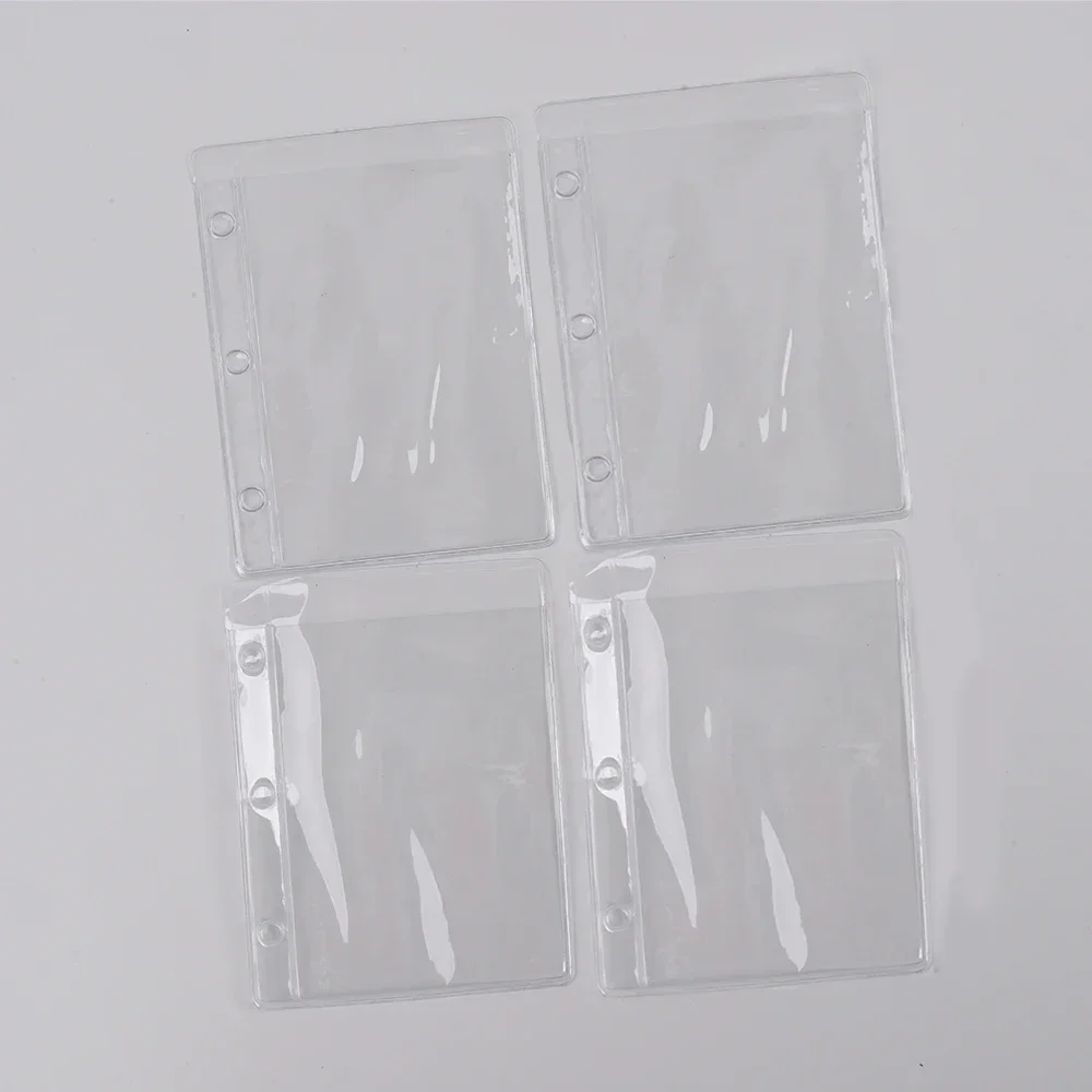 4 Pcs Transparent PVC Storage Card Holder for Notebook