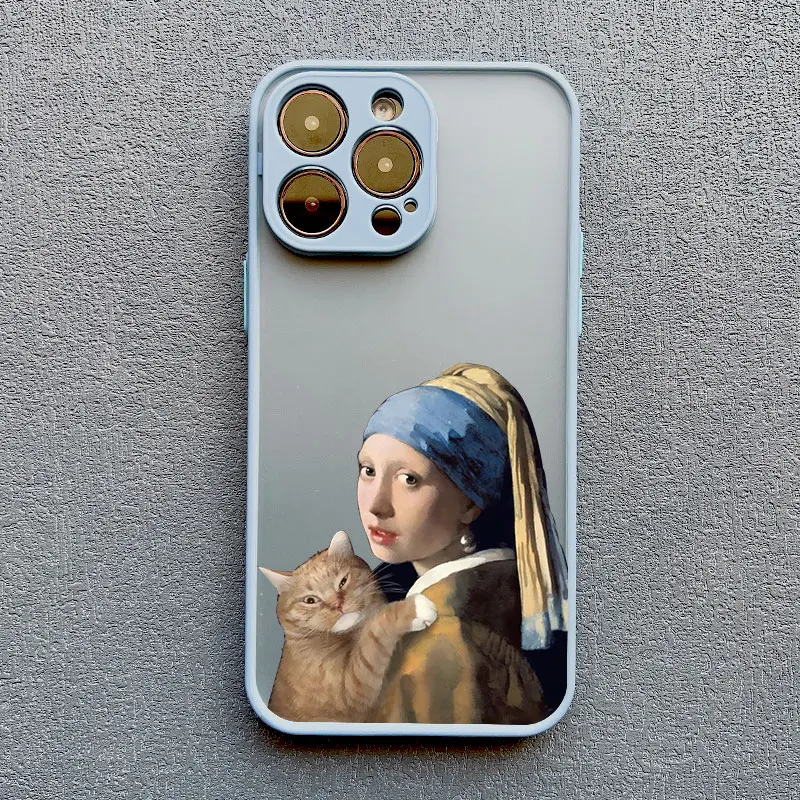 thumbnail image 1 of Art Aesthetic David Mona Lisa Phone Case For iPhone 11 14 Pro Max 13 12 15 Pro Max Mini XS X XR SE2 7 8 Plus Shockproof Covers, 1 of 5