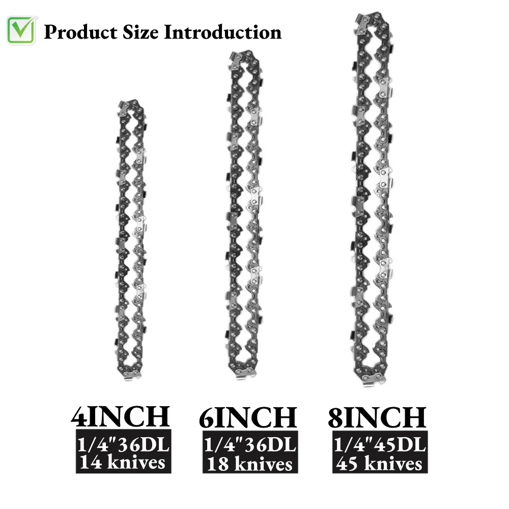 4/6" Chains Home 4/6" Mini Chainsaw Accessories (Guide/Chain) Replacement Chains For Cordless Pruning Saws Cutting Tools