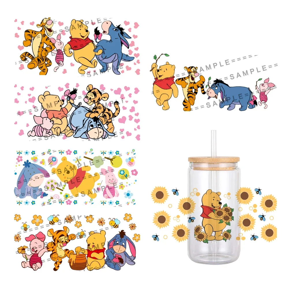 

Disney Winnie the Pooh UV DTF Transfer Sticker Waterproof Transfers Decals For 16oz Bottle Cup Glasses Custom Logo Simple To Use