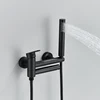 Matte Black Bathtub Faucet Swivel Spout Shower Faucet Wall Mounted Hot Cold Water Mixer For Bathroom Chrome Bath Shower Faucet 3