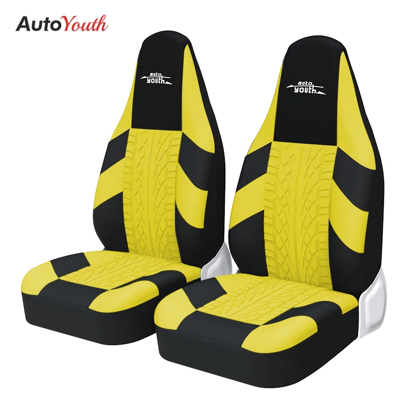 AUTOYOUTH2PCCarSeatCoversBucketGrayTireStyleForHyundaiTucson