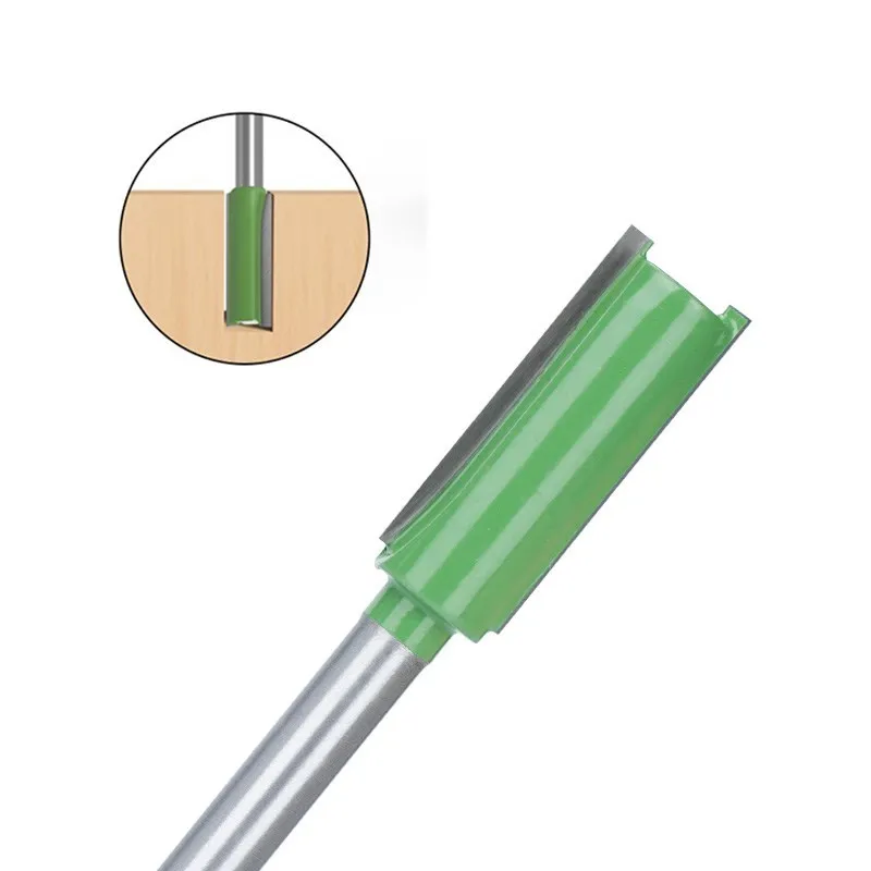CMCP 단일 더블 플루트 스트레이트 비트 6mm 생크 밀링 커터 나무 텅스텐 카바이드 라우터 비트 목공 도구