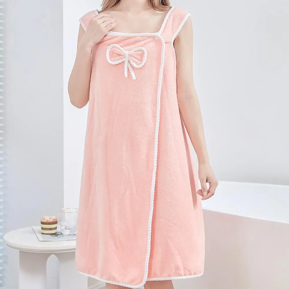 Water Absorbent Towel Soft Spa Bath Towel Wrap with Button Closure for Women Quick Drying Shower Robe for Women
