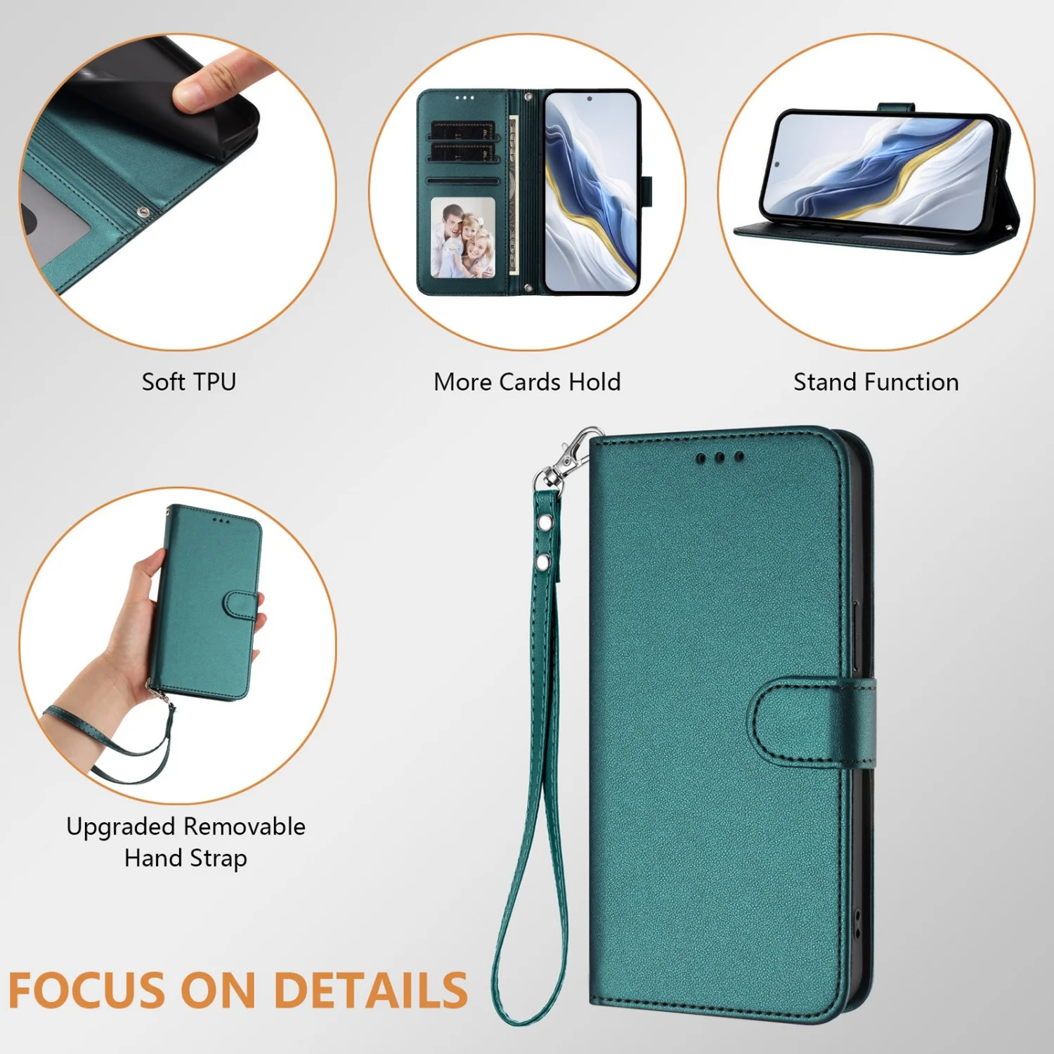 Magnetic Leather Wallet Stand Cover - Premium Flip Case