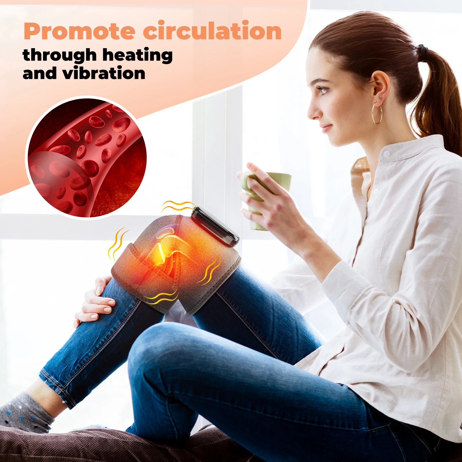 Vibration Massage Knee Pad Heating Support Belt 3-In-1 Shoulder Knee Elbow Calf Fatigue Relief Hot Compress Machine Massager Pad