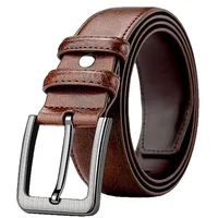 Ceinture pour hommes en cuir véritable de haute qualité avec boucle, ceinture décontractée et d'affaires, design masculin, nouveauté à la mode 2 5