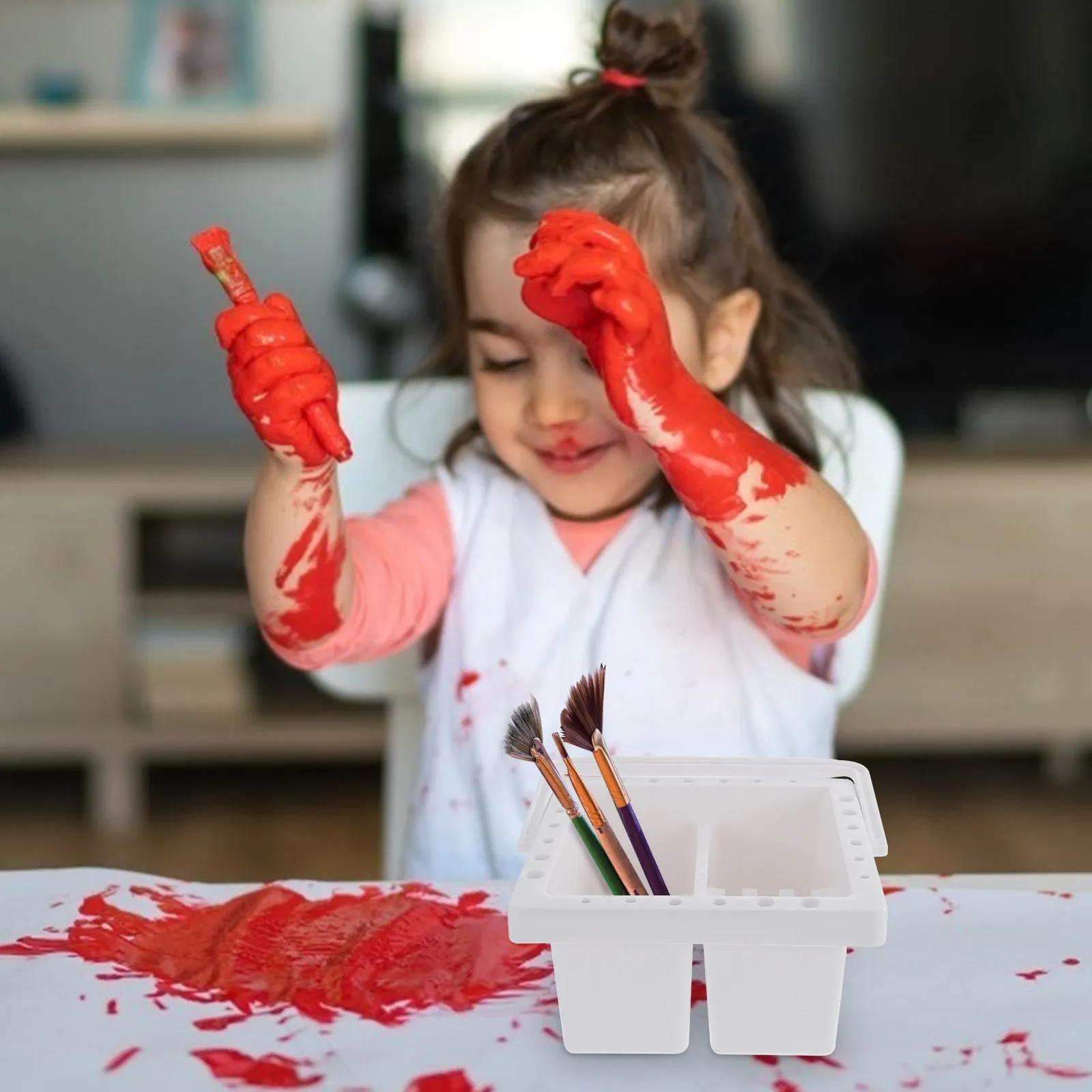 편리한 페인트 홀더 다기능 브러시 워셔 페인트 액세서리 전문가용 경량 휴대용 컬러 믹싱 트레이