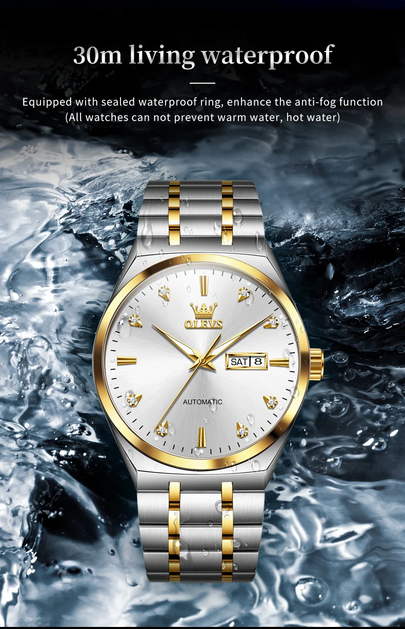 Reloj mecánico automático OLEVS 9811 para hombre, de negocios, clásico, de moda, con diamantes, doble calendario, resistente al agua, de marca de lujo._voghion.com