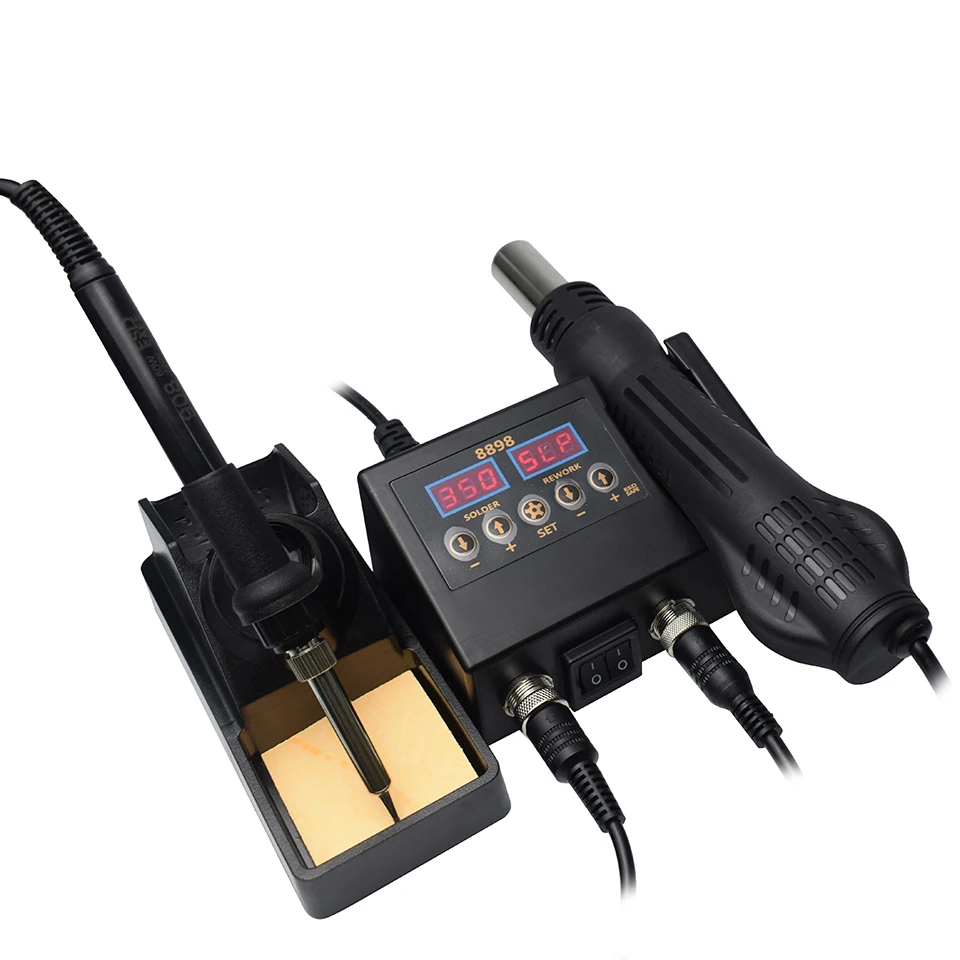 2 1 Soldering Station Eruntop 8898 Hot Air Gun Solder Iron
