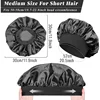 1pcs Soft Silk Satin Lined Bonnet Large Satin Hair Bonnet Household Sleep Shower Cap Hair Wrap Cover for Long Hair Salon Tool 3