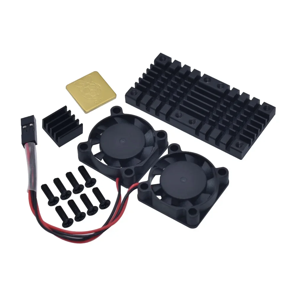 Raspberry Pi 4 Modello B,3B + Doppia Ventola Con Kit Dissipatore Pi 4B, Kit Ventola Di Raffreddamento Con Nastro Per Raspberry Pi 4B / 3 B +