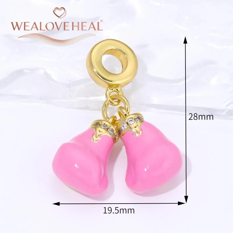 charms für armbänder,Niedliche, süße, pinkfarbene Emaille-Boxhandschuhe/Cartoon-Mädchen/Haartrockner-Kamm-Clip-Anhänger für DIY-Halsketten- und Armband-Schmuckherstellungszubehör – Detail 23