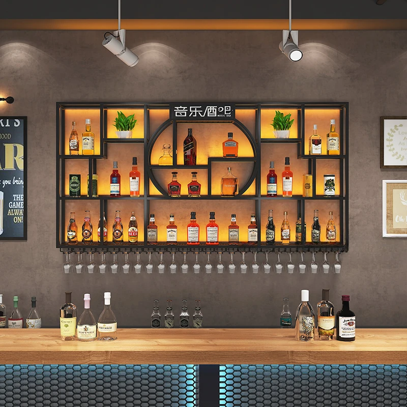 Rack Bar Cabinet Bar Cabinet Holder Soggiorno Portabottiglie In Metallo Vetrina Per Bottiglie Reception Mueble Argente Bar Equipment