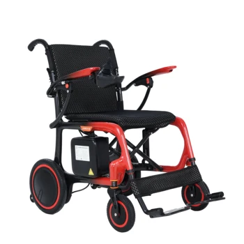 Sedia a rotelle elettrica ultraleggera in fibra di carbonio Wisging, peso 13,75 kg, 2 batterie al litio da 12AH, motore brushless