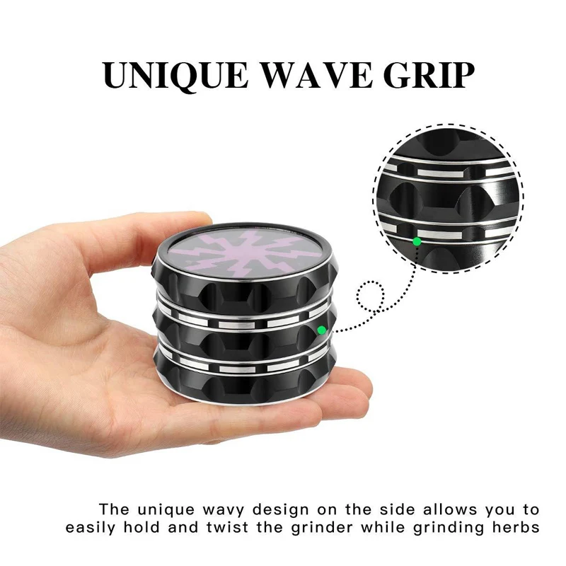 2.5Inch65MM 4-Layer Zinc Alloy Tobacco Grinder Manual Herbal Herb Mill Spice Crusher Smoke Grinder Hand Crank Muller Accessories