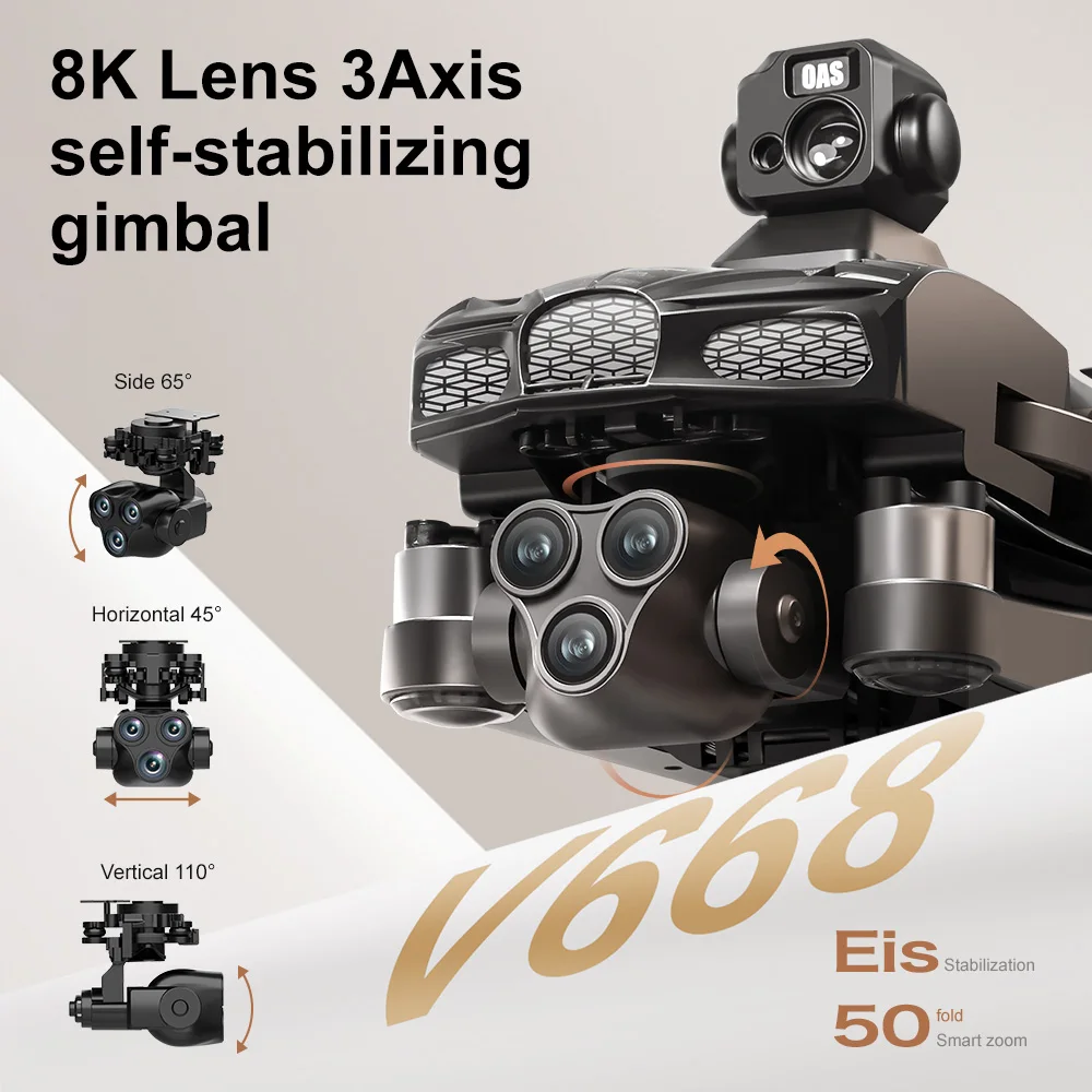 Drone Selfie de Poche 4K avec 3 Batteries - Ultra Léger