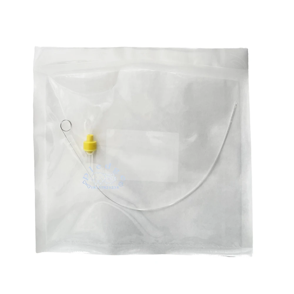 1PCS/6PCS/10PC Veterinär Pet 3,5 FR 4,5FR Silikon Harn Foley Katheter Für Mini Hunde und Katzen Mit Stilett Lange Zeit Unreinigen – Detail 8