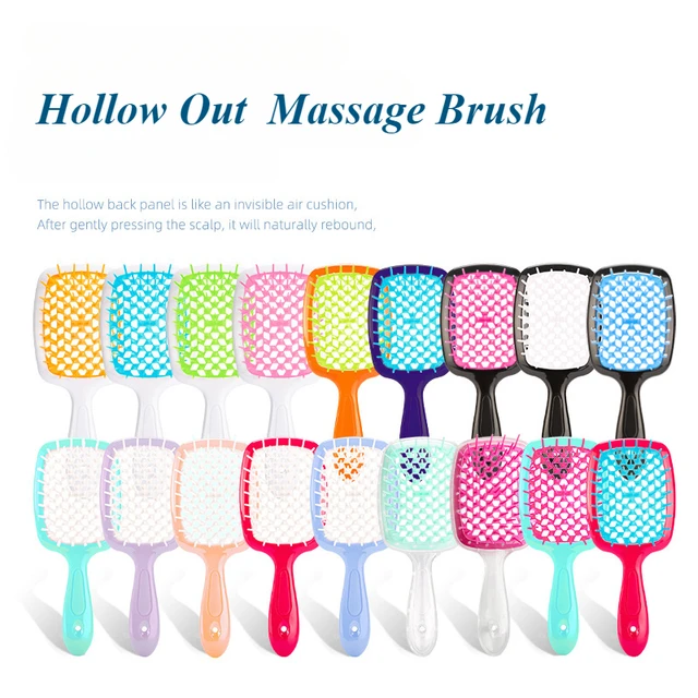 Detangling Hair Brush Women Massage Combs Tangled Hair Comb Hollow Out Wet Curly Brushes Barber Comb Salon Hair Styling Tools