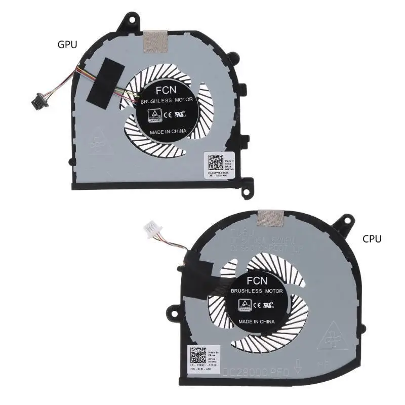 

1/2 шт. для Dell XPS 15 9570 7590 Precision 5530 P56F002 процессор ноутбука + вентилятор охлаждения графического процессора