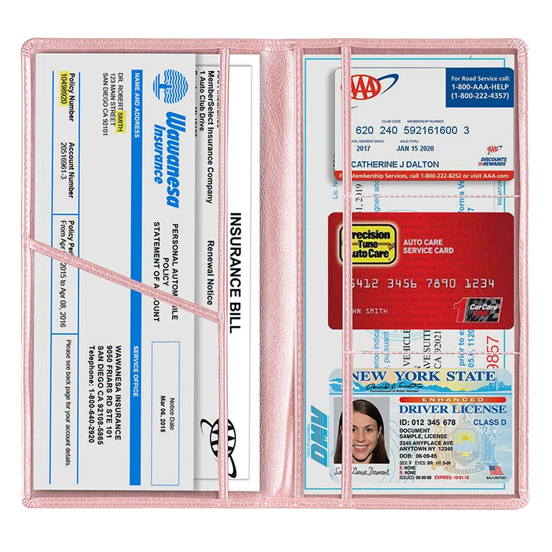 

Car Registration Insurance Card Holder Driving License Cover Handwork Car Auto
