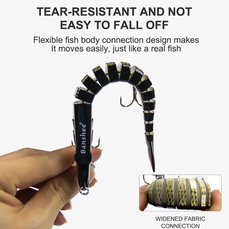 165mm 34g Jointed Crankbait Swimbait – Sinking Hard Bait Wobbler for Pike, Trout, Bass & Trolling 5