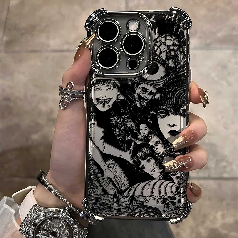 Junji Ito Horror Art Plating Case - Premium Anti-Fall Airbag Back Cover
