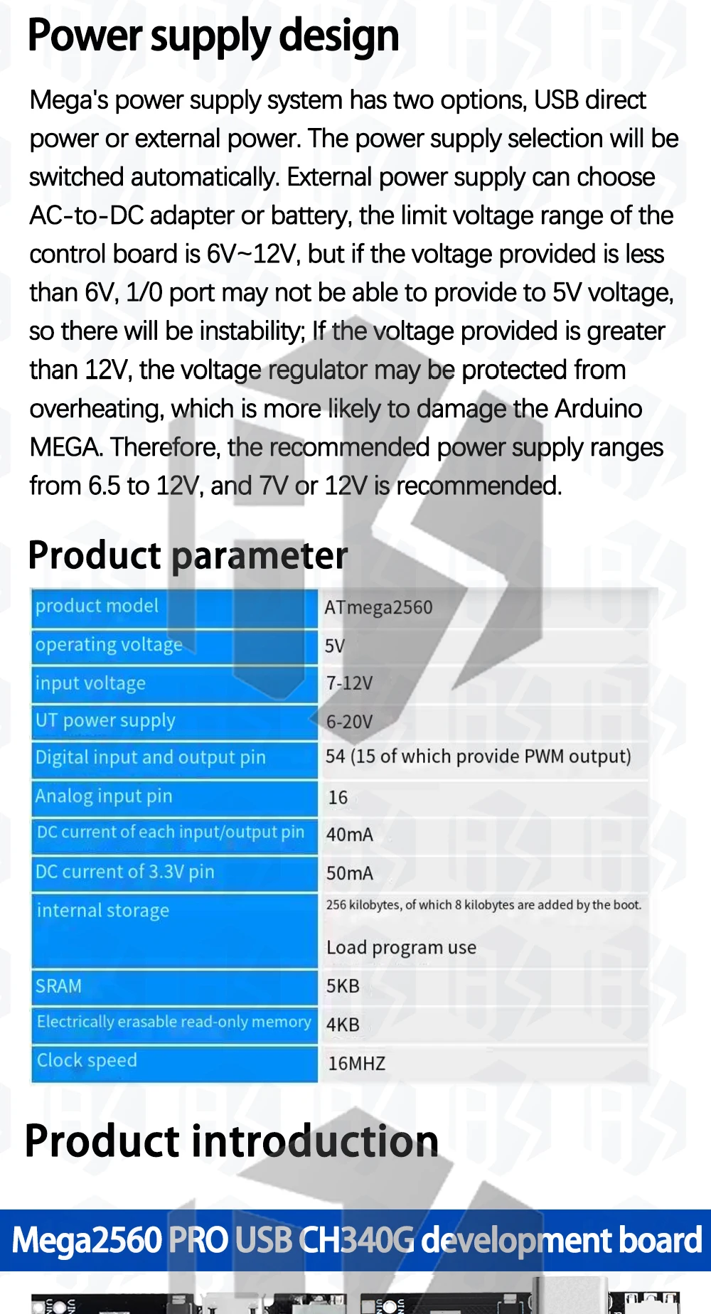 Mega2560ATMEGA16U2/Pro Mini MEGA 2560 Mega+WiFi R3 ATmega2560 Chip CH340G für Arduino Mega R3 Entwicklungsboard für WeMos ESP826 – Detail 3