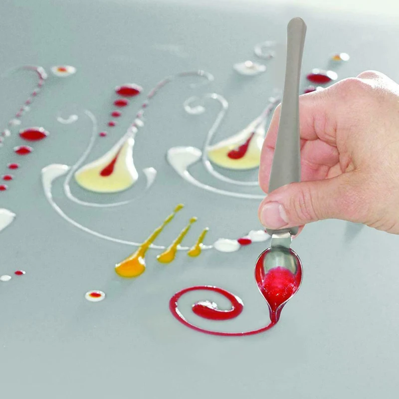 Description Picture 6 of itemChef Decoration Spoon Decorate Sushi Food Draw Tool Design Sauce Dressing Plate Dessert Bakeware Cake Gastronomy Coffee Spoon