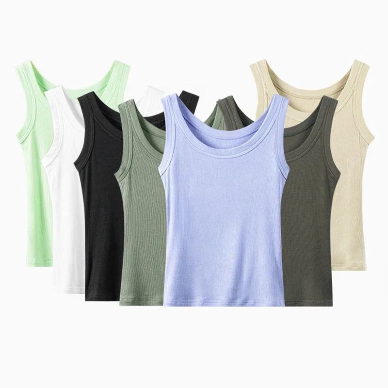 

2023 Summer New Tank Tops Women Korean Fashion Clothing Sexy Women Tops Cotton Sexy & Club T Shirts Women Clothing