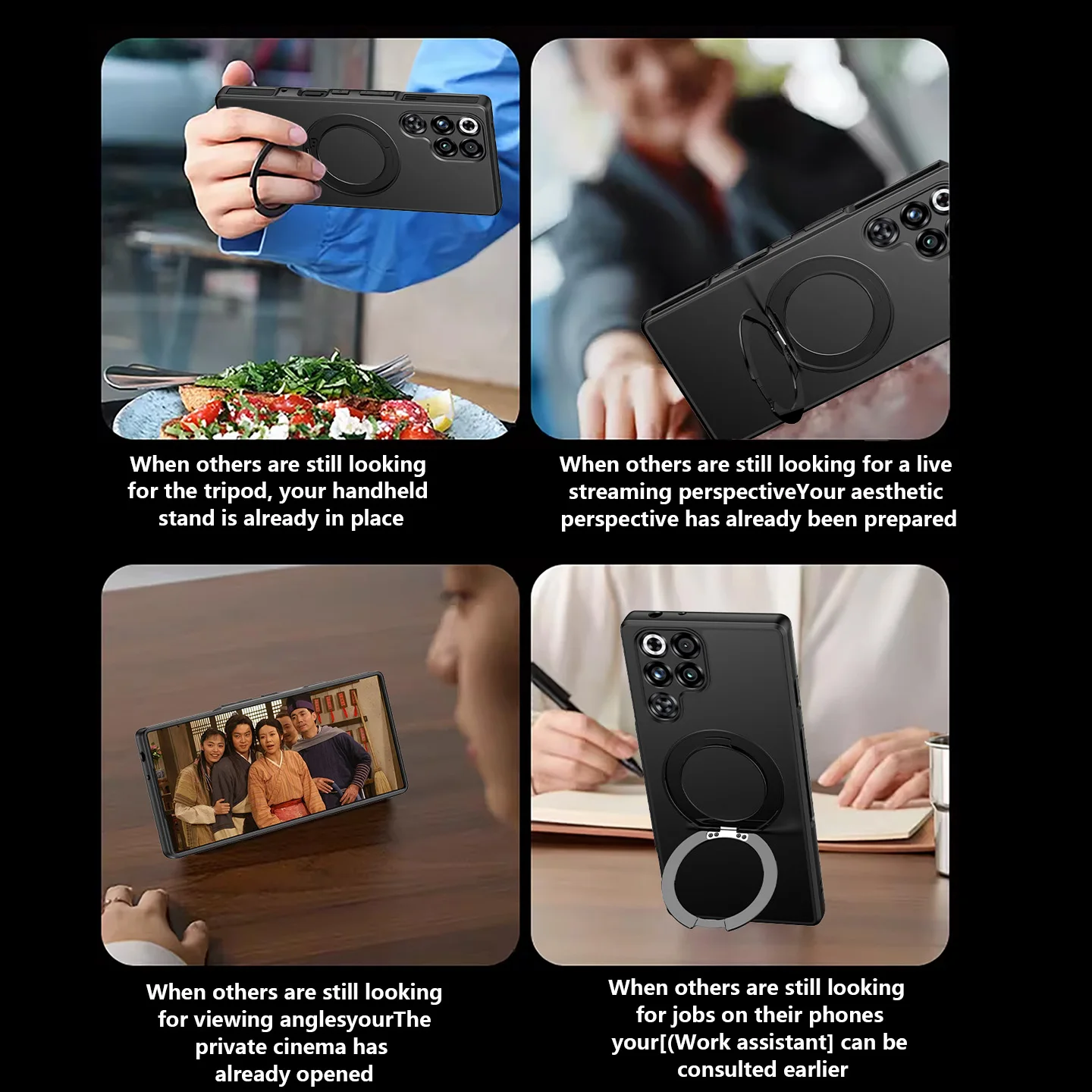 Enhanced Product Title:  
Durable Hard Case with Ring Stand and Magnetic MagSafe Back Cover