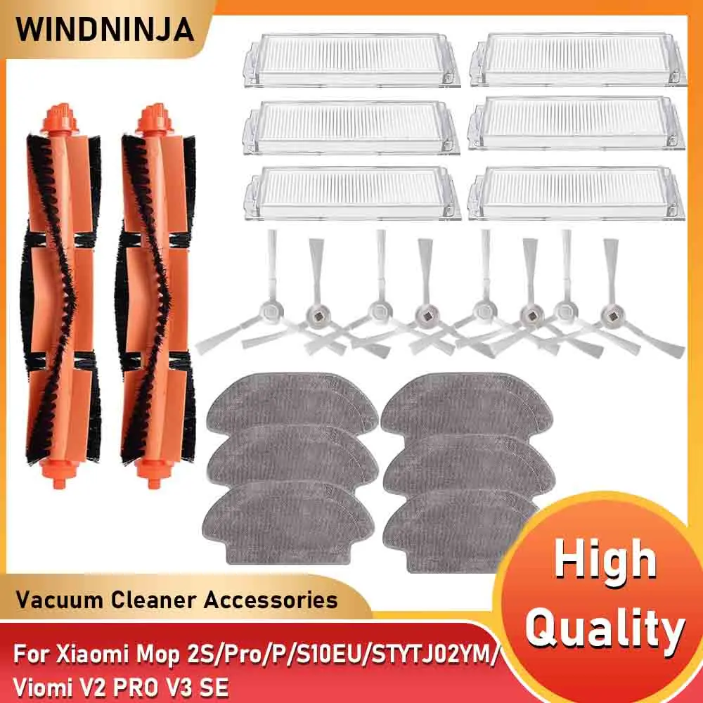 For Xiaomi Robot Vacuum Mop P Pro 2S/XMSTJQR2S / 3C B106CN S10 S12 T12 B106GL Parts Accessories Main Side Brush Filter Mop Cloth