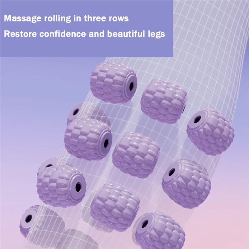 1 PCS Clamp Leg Massager, Wheels Muscle Roller Massager Purple With 18 Wheels 360 Degree Leg Neck Muscle Hand Arm Relaxer
