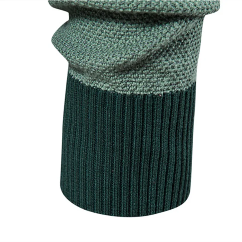 Autumn KPOP Fashion Style Harajuku All Match Tops Loose Slim Fit Casual Knitwear Insert O Neck Patchwork Long Sleeve Sweaters