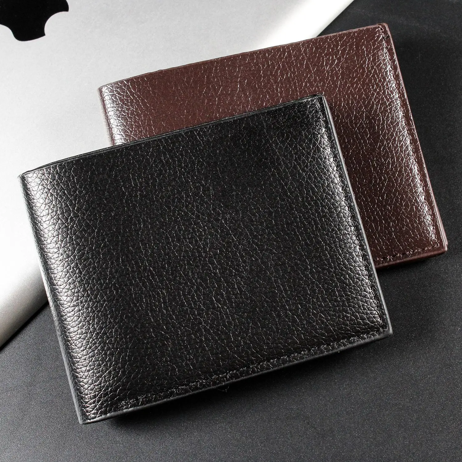 Fashion Short Men's Wallet PU Leather Men Wallets Multiple Card Slots ID/Credit Card Holder Black Wallets for Man - 5