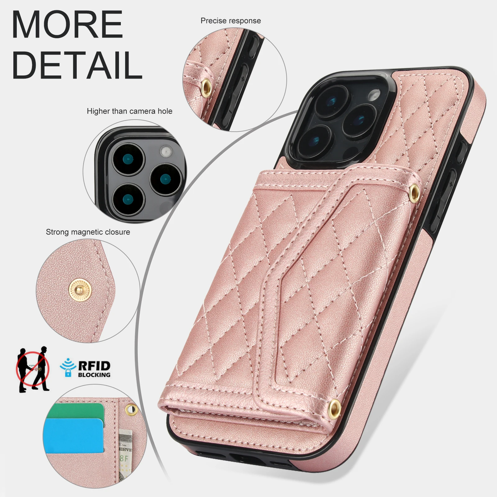 RFID Blocking PU Leather Crossbody Wallet Case and Card Holder