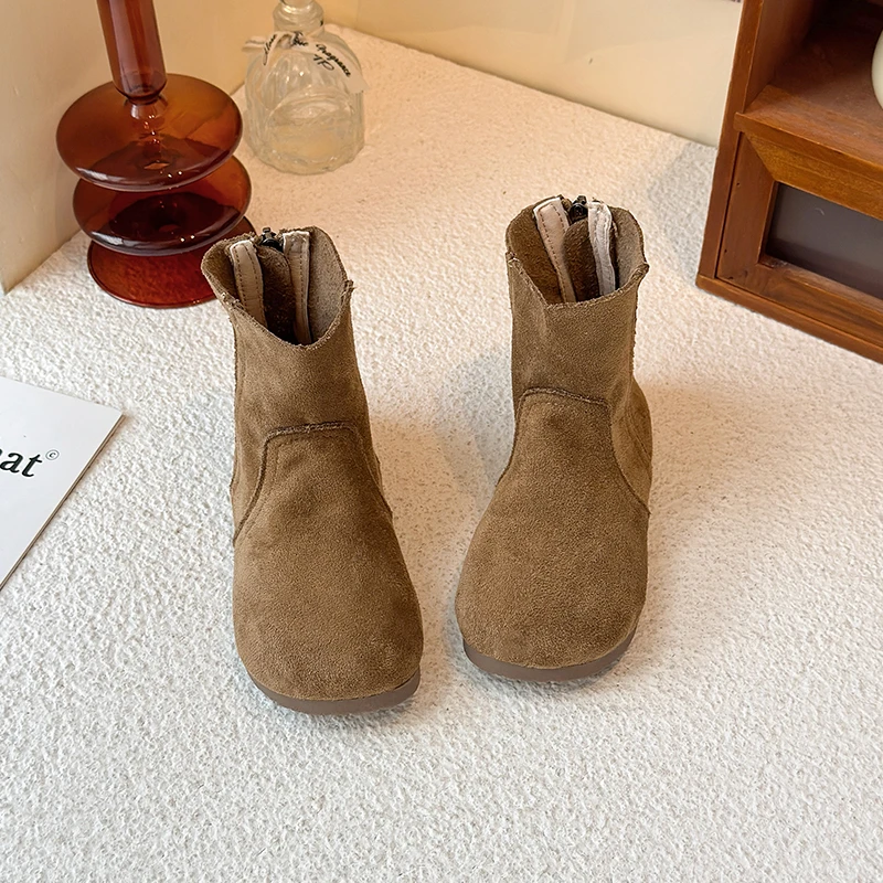 Leather Kids Ankle Boots Girls Fashion Casual Outdoor