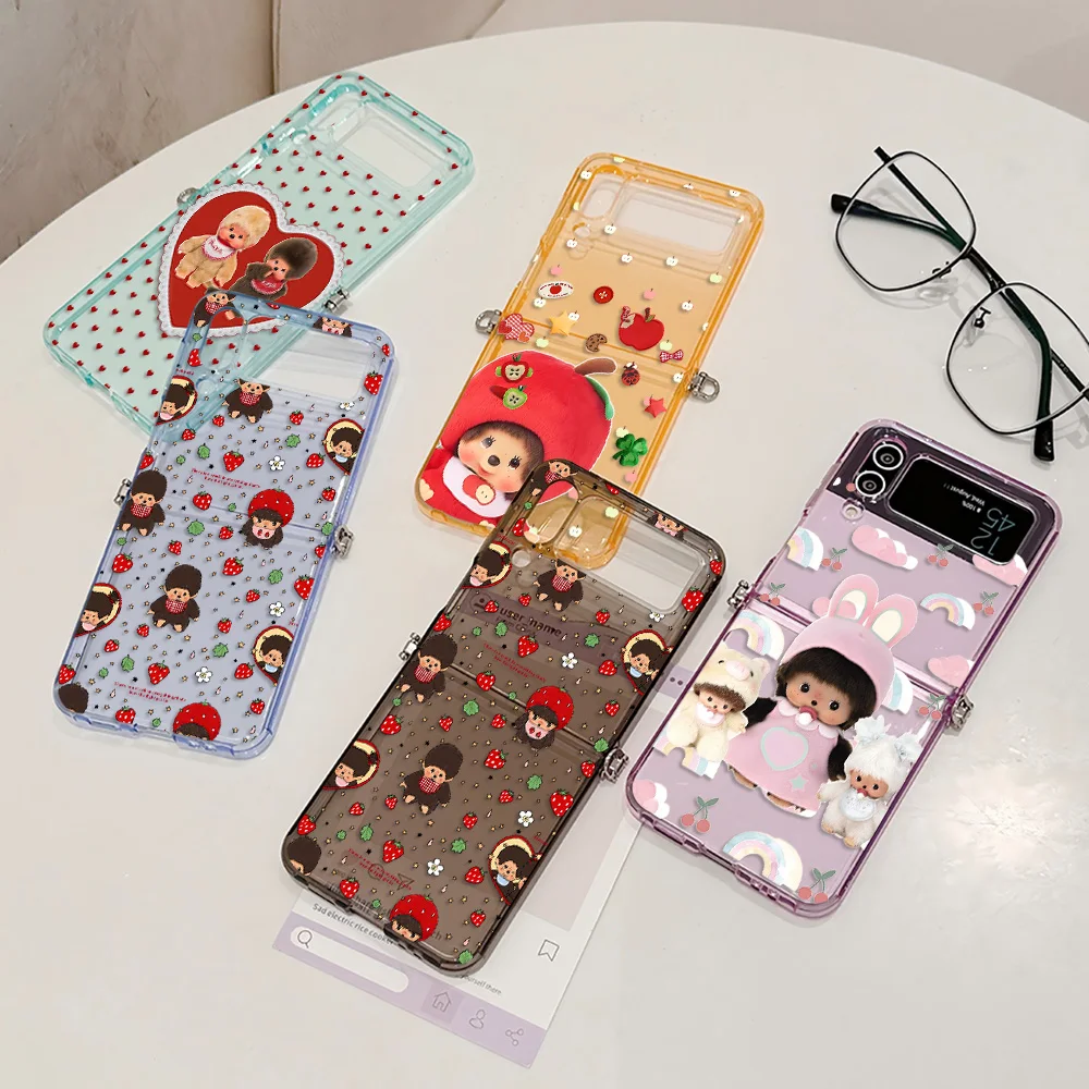 Cute Monchhichis Metal Connector Phone Case - Candy Color Soft TPU Cover