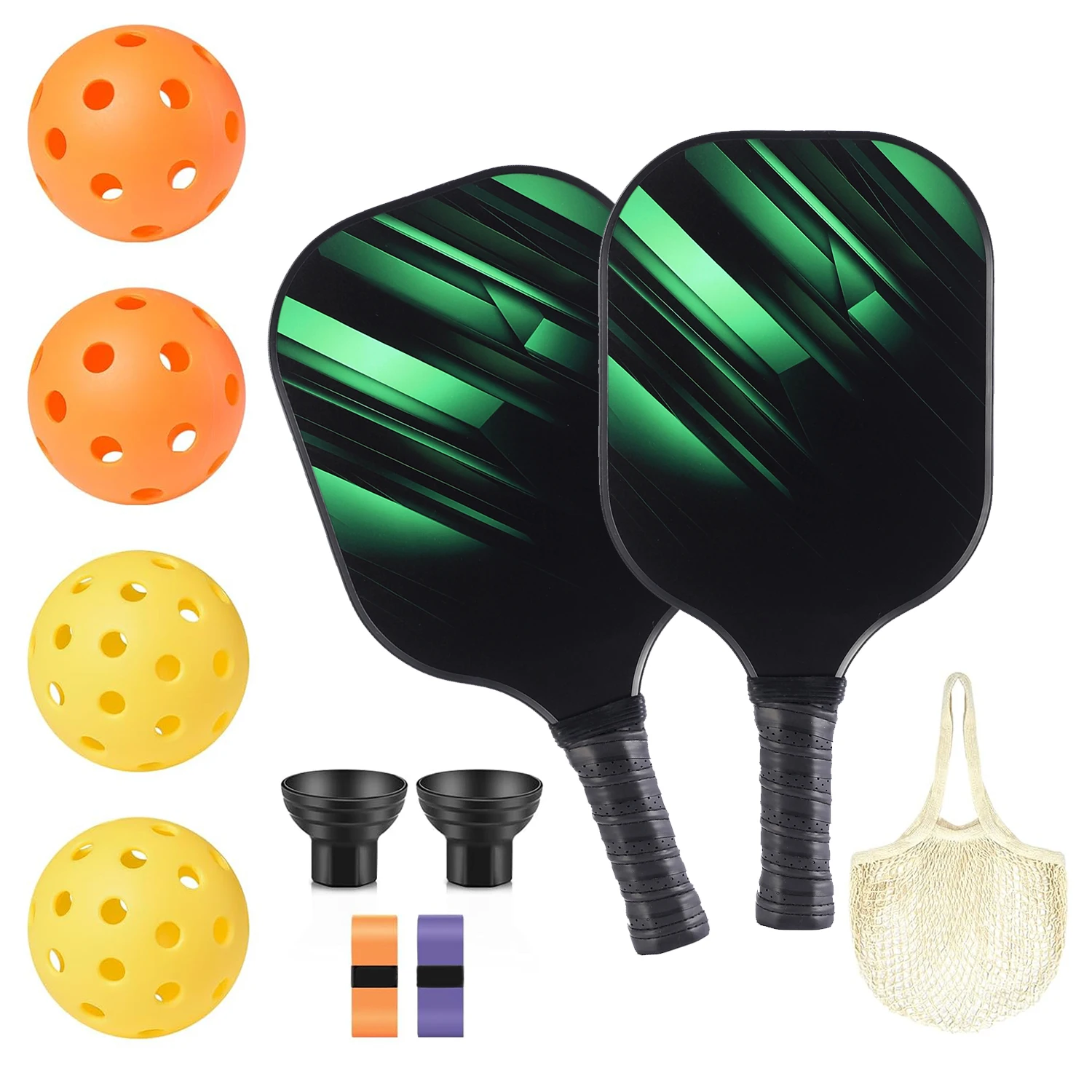 Pickleball Paddles Set-USAPA Approved Carbon Fiber Pickleball Set of 2 Rackets 4 Balls Beach Sports Tennis Outdoor Racquet