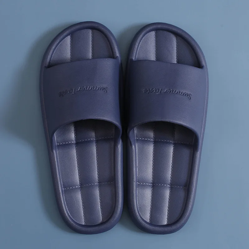 

New Home Slippers Men Summer Soft Comfortable Non-slip Flip Flops Bath Slippers Flat Shoes Indoor Hotel Sandals Slide 2023