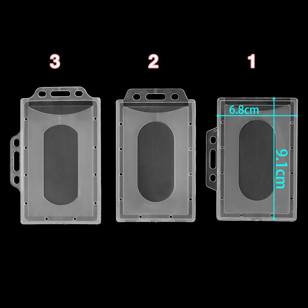 1PC Acrylic Plastic ID Card Case Portable Office School Protector Cover Badge Business Name Card Pouch Sleeve Work Card Holders 4