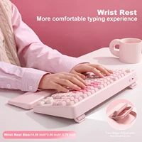 YUNZII B87 Pink Mechanical Gaming Keyboard, QMK/VIA Custom Gasket RGB Keyboard, Wireless Aesthetic Keeb, Wrist Rest for Win/Mac - Image 4